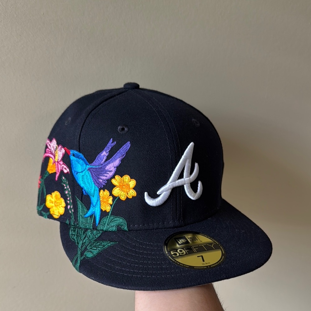 Atlanta Braves Navy Blue New Era 59 Cap- fifty fitted cap 7”